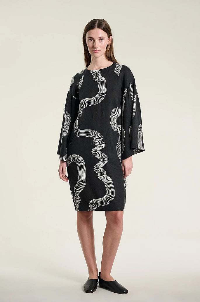Bitte Kai Rand - Hikazu Linen Dress Black - UNNA S