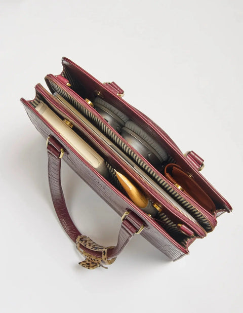 O My Bag - Blair Croco Print Leather Cherry - UNNA S