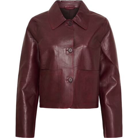 BTF•CPH - Belinda Leather Jacket Burgundy