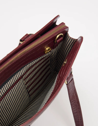 O My Bag - Blair Croco Print Leather Cherry