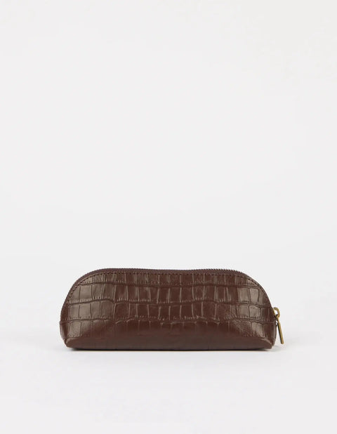 O My Bag - Pencil Case Chocolate Croco - UNNA S