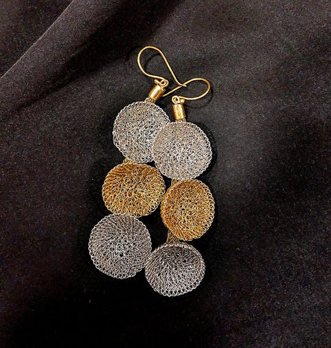 Lotta & Djossou Paris - Aurora Earrings Silver-Brass/Gold - UNNA S
