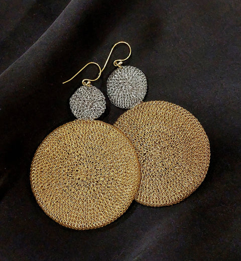 Lotta & Djossou - Dawn Earring Silver & Brass/Gold - UNNA S