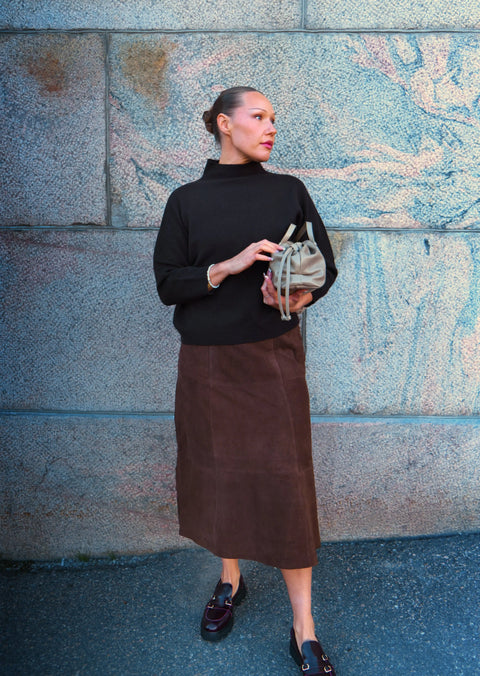LaSalle – Wool High Neck Sweater Brown