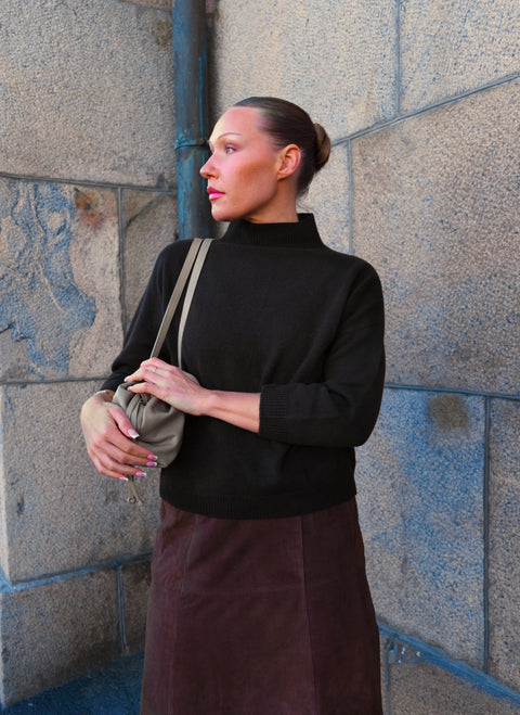 LaSalle – Wool High Neck Sweater Brown