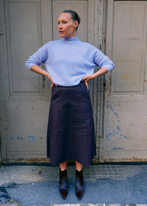 LaSalle – Wool High Neck Sweater Sky Blue