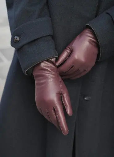 SAUSO – Leather Glove Burgundy - UNNA S