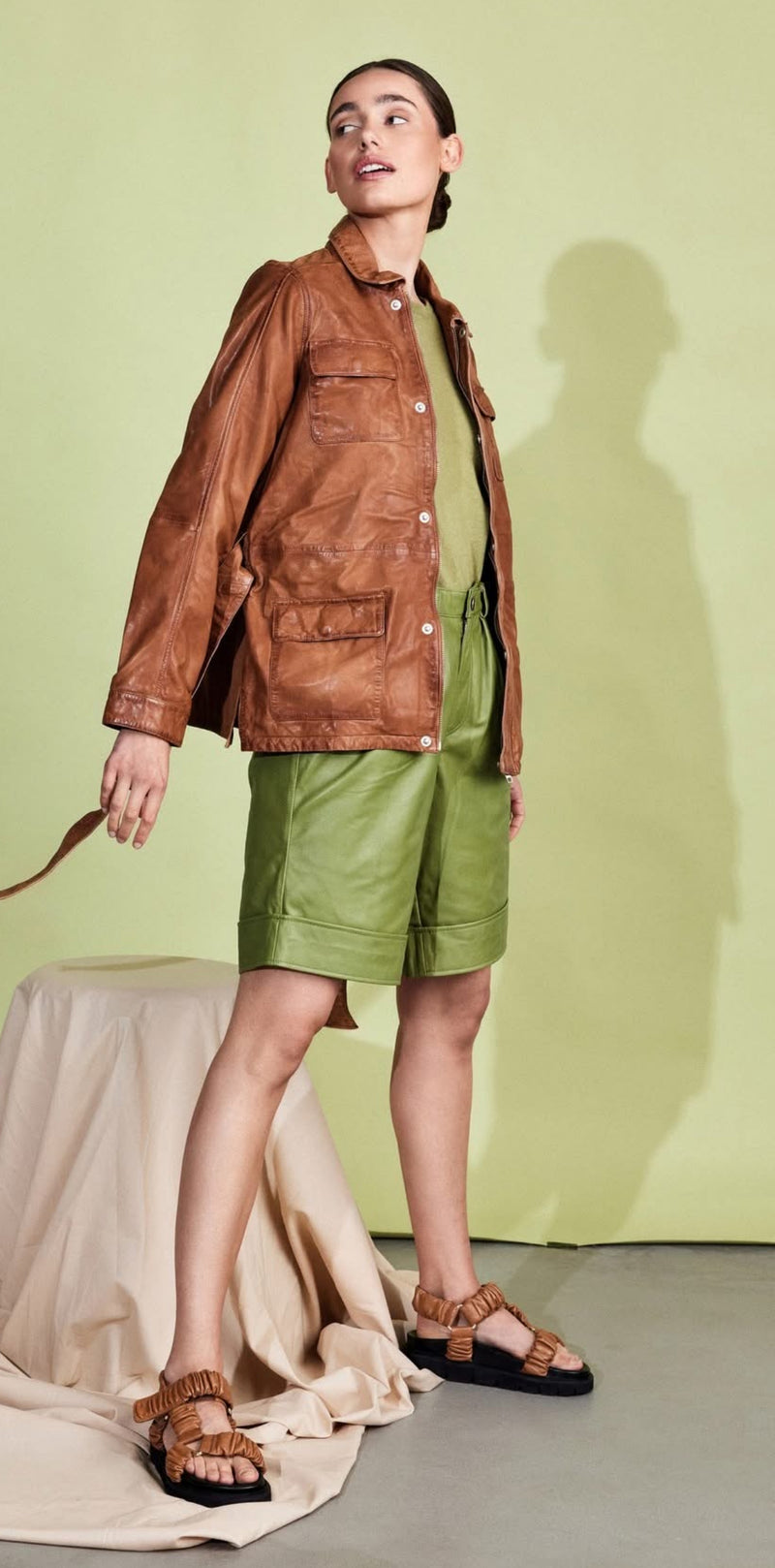 BTF•CPH - Leather Bermudas Green