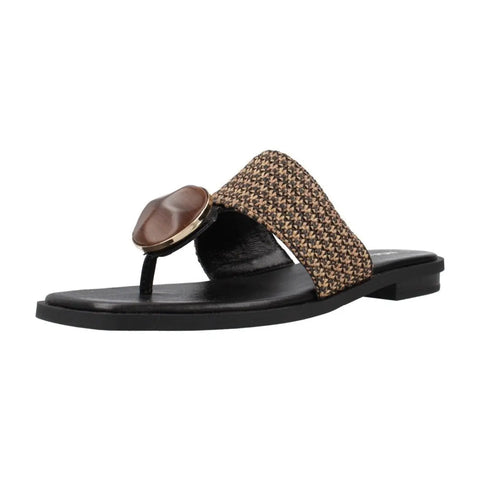 Noa Harmon - Dala Sandal Flat Black/Brown - UNNA S
