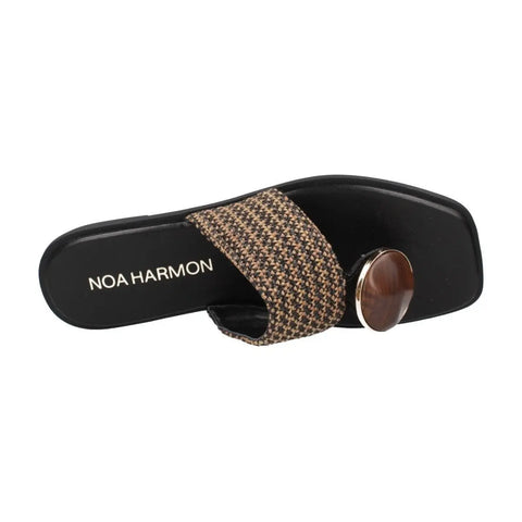 Noa Harmon - Dala Sandal Flat Black/Brown - UNNA S