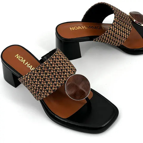 Noa Harmon - Dala Heeled Sandal Black/Brown - UNNA S