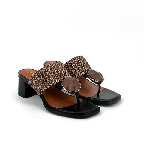 Noa Harmon - Dala Heeled Sandal Black/Brown - UNNA S