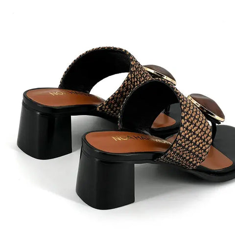 Noa Harmon - Dala Heeled Sandal Black/Brown - UNNA S