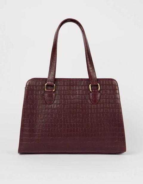 O My Bag - Blair Croco Print Leather Cherry - UNNA S