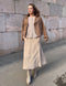 BTF•CPH - Alissa Suede Leather Skirt Midi Ivory UNNA S