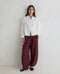 Yerse - Chiara Check Harem Pants Burgundy