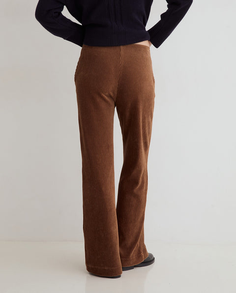 Yerse - Matilde Wide Leg Corduroy Trousers Brown