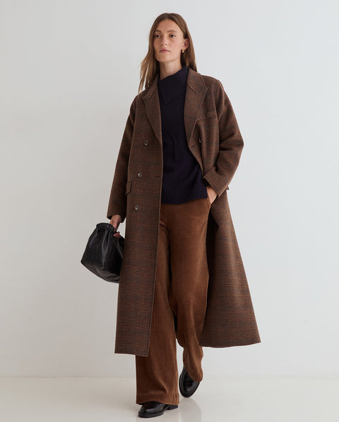 Yerse - Matilde Wide Leg Corduroy Trousers Brown