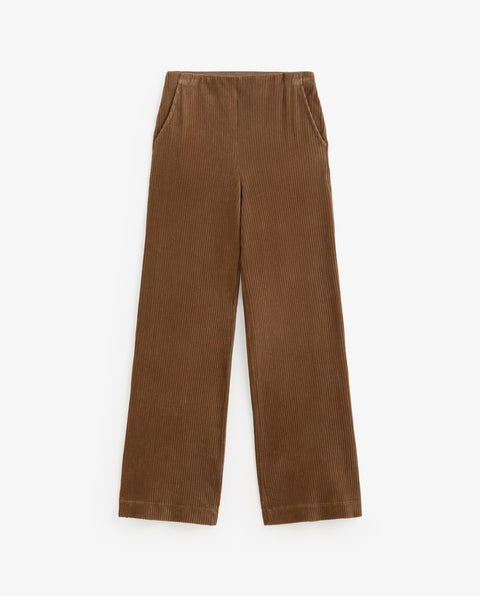 Yerse - Matilde Wide Leg Corduroy Trousers Brown