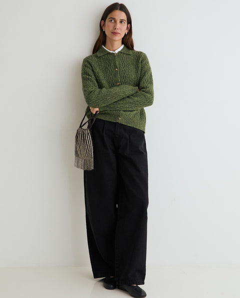 Yerse - Ariadne Woven Tweed Cardigan