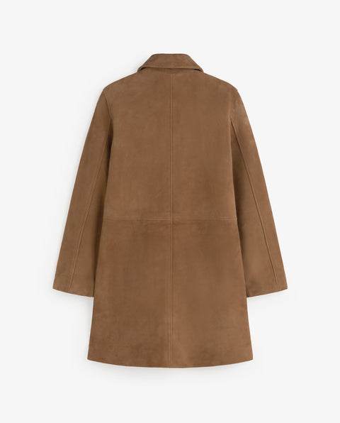 Yerse - Marcella Sheep Suede Midi Coat Camel