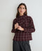 Yerse - Chiara Check Shirt With Scarf Burgundy