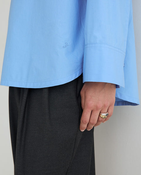 Yerse - Selene Oversize Poplin Shirt Blue