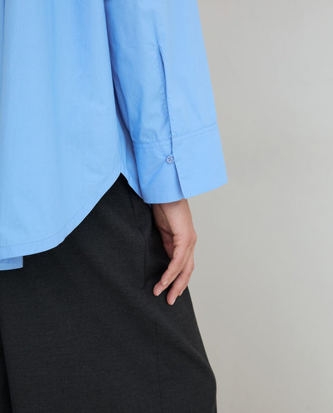 Yerse - Selene Oversize Poplin Shirt Blue