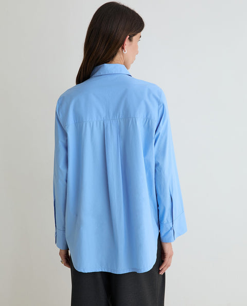 Yerse - Selene Oversize Poplin Shirt Blue