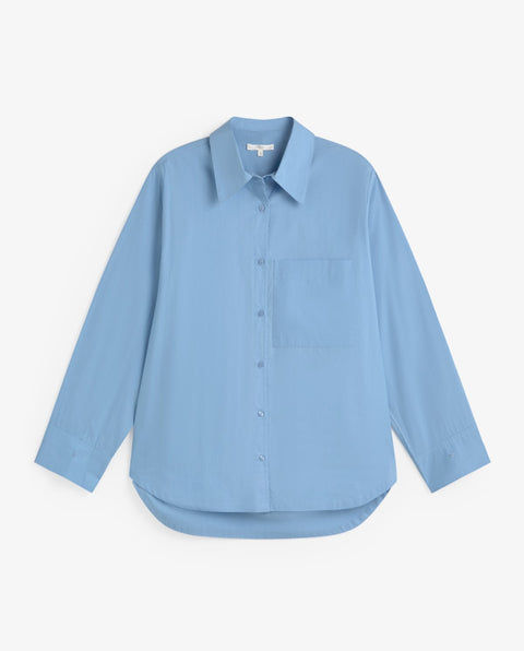 Yerse - Selene Oversize Poplin Shirt Blue
