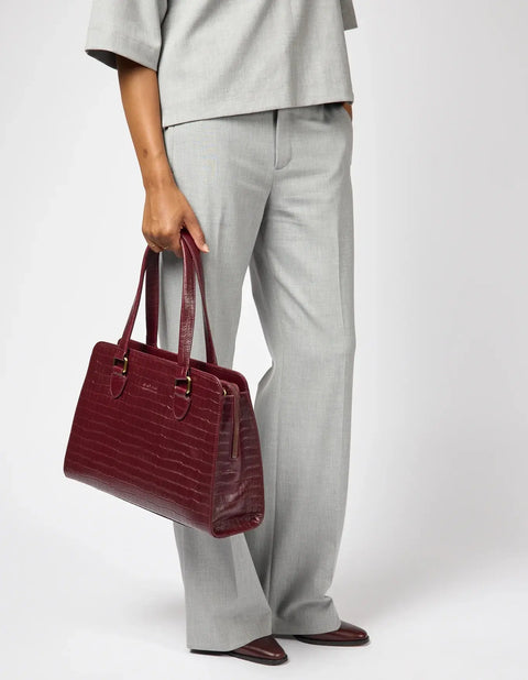 O My Bag - Blair Croco Print Leather Cherry - UNNA S