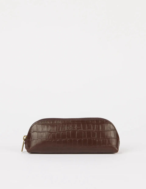 O My Bag - Pencil Case Chocolate Croco - UNNA S
