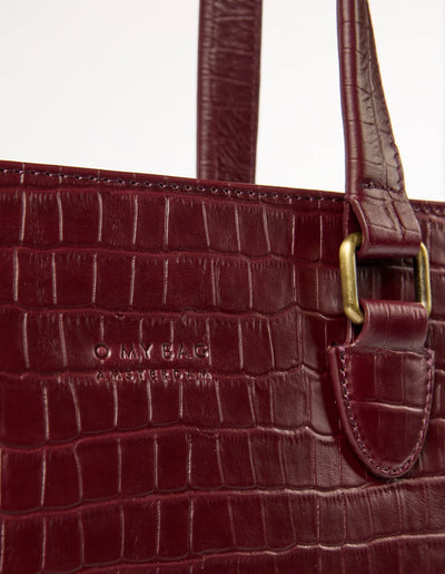 O My Bag - Blair Croco Print Leather Cherry