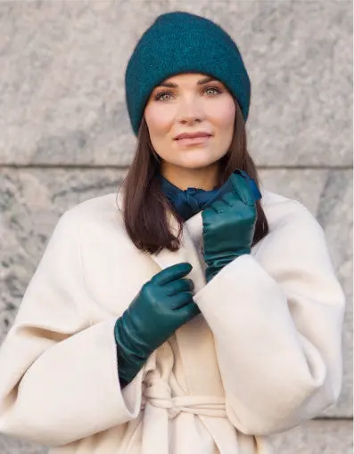 SAUSO – Leather Glove Petrol Green - UNNA S