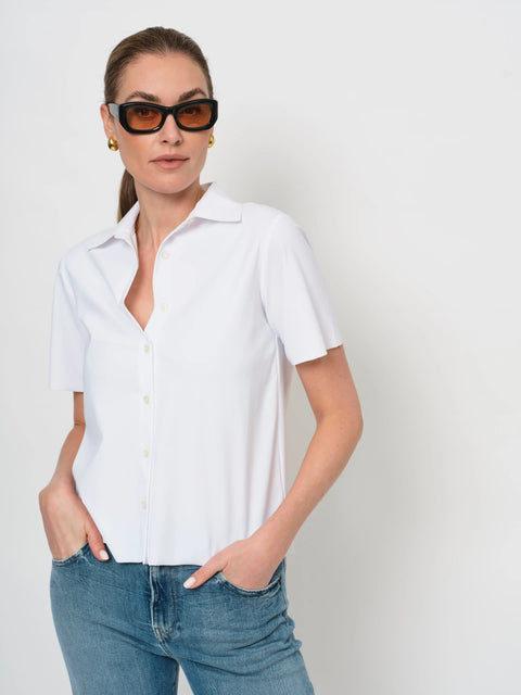 LaSalle- Boxy Crop T-Shirt White - UNNA S