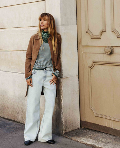 Yerse - Marcella Sheep Suede Midi Coat Camel