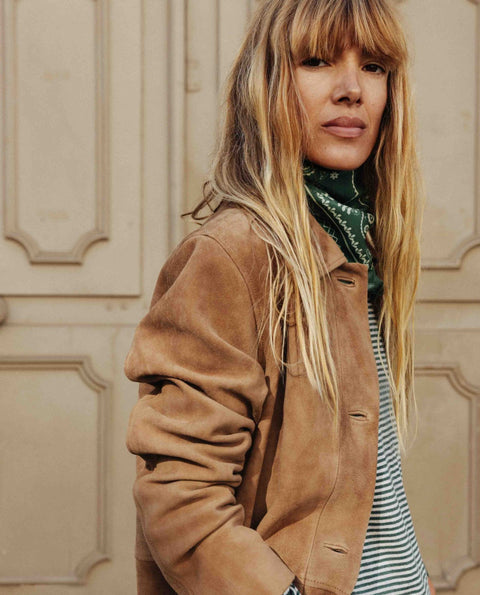 Yerse - Marcella Sheep Suede Midi Coat Camel