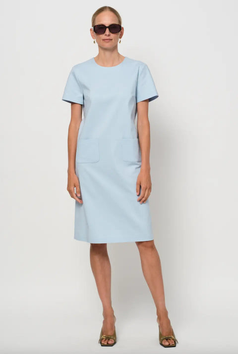 LaSalle - Crew Neck Dress Light Blue UnnaS