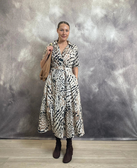 LaSalle - Nienke Wrap Dress Panther UnnaS