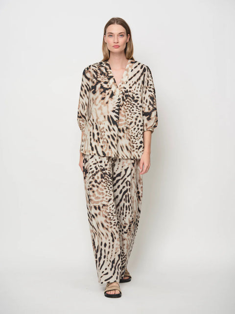 LaSalle - Ziva Wide Leg Pants Panther UnnaS