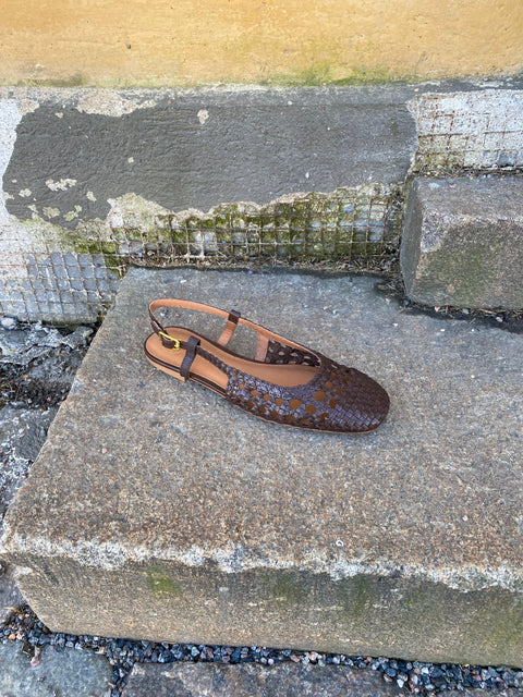 Unisa - Ella Flat Braided Slingback Brown - UNNA S
