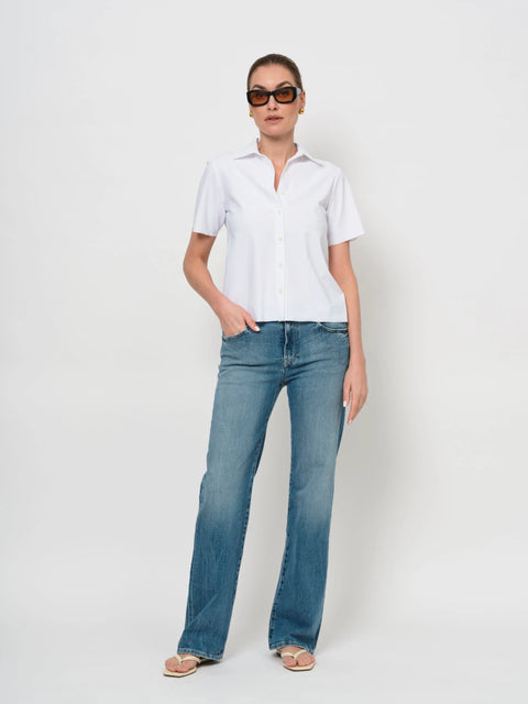 LaSalle- Boxy Crop T-Shirt White - UNNA S