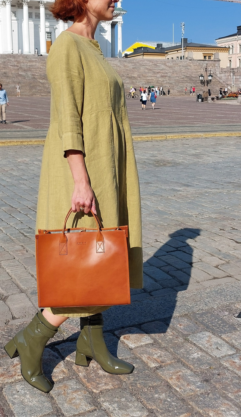 By Basics - Linen Dress Light Green