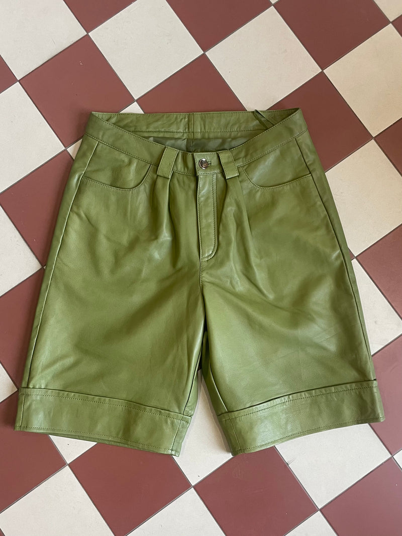 BTF•CPH - Leather Bermudas Green