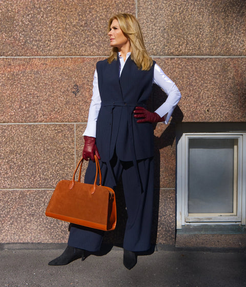 MeiMeij - Nicoletta Waistcoat Navy With Stripes