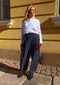 MeiMeij - Afalea Pants Navy With Stripes