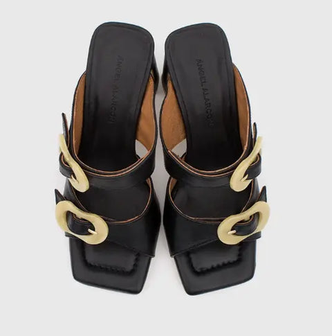 Ángel Alarcón - Tiffany Heeled Sandal Black - UNNA S