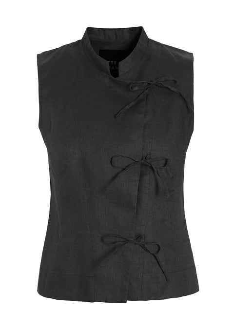 Bitte Kai Rand - Airy Linen Blouse Black - UNNA S