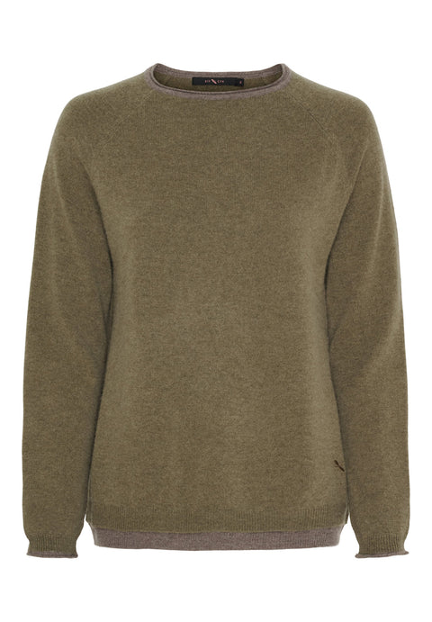 BTF•CPH - Cashmere-Merino Pullover Olive/Grey