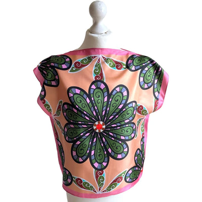 Erfurt Luxury – Printed Silk Twill Top Raspberry Pink
